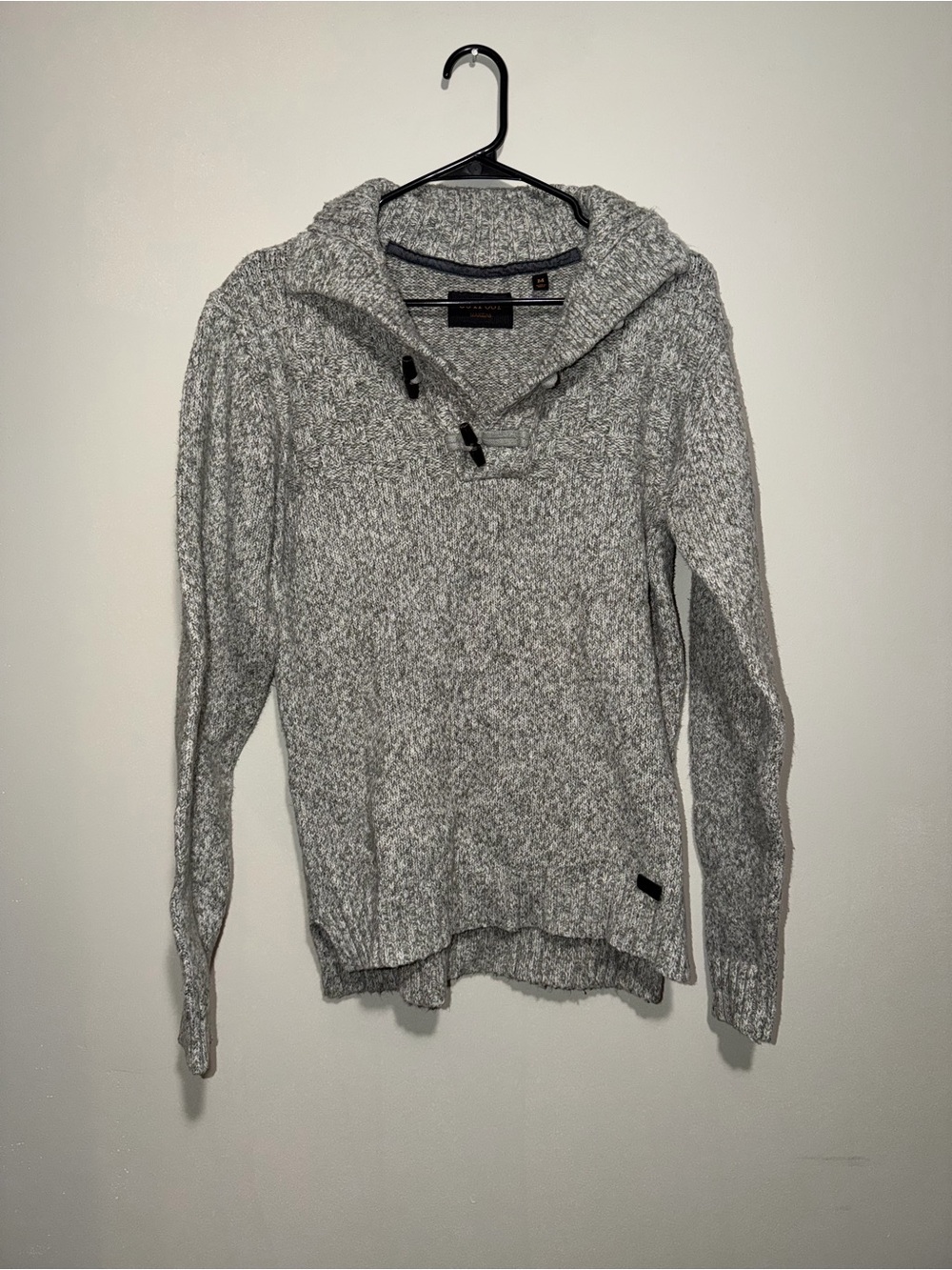 Outpost Hooded Knit Sweater Men’s Medium Gray Toggle Pullover